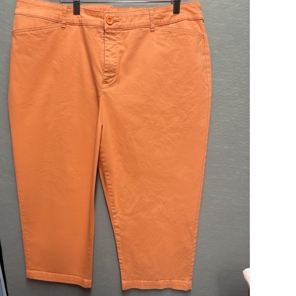 Croft & Barrow Capri Pants Womens 18 Orange Excellent Stretch Classic Fit